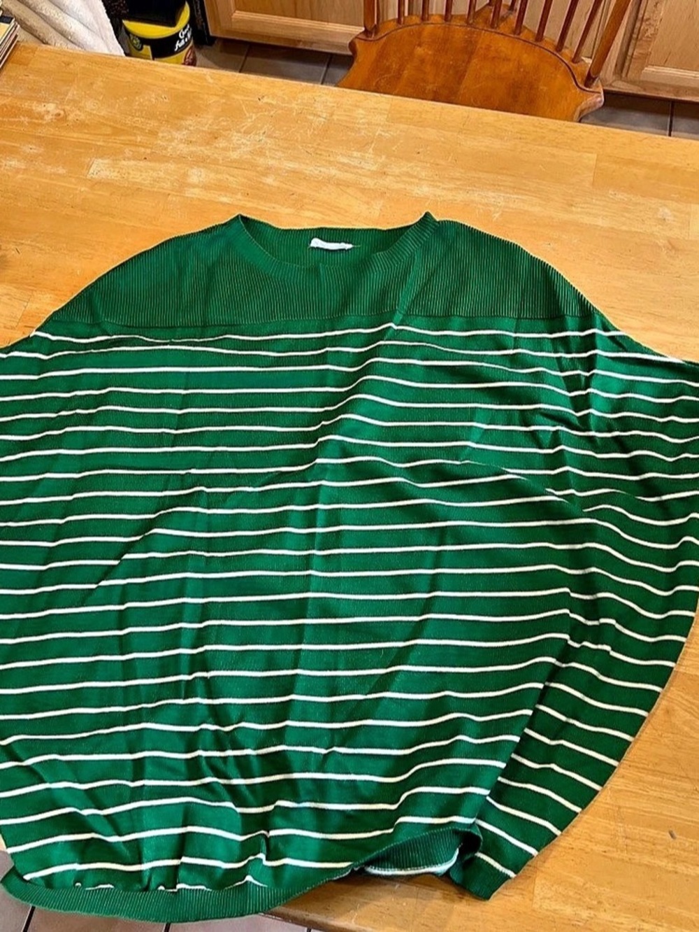 Green & White Striped Top